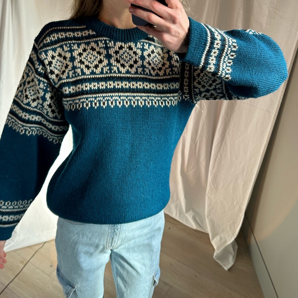 Vintage Nordstrikk Sweater by Herman Kahnpure Wool knit sweater ladies - Large
